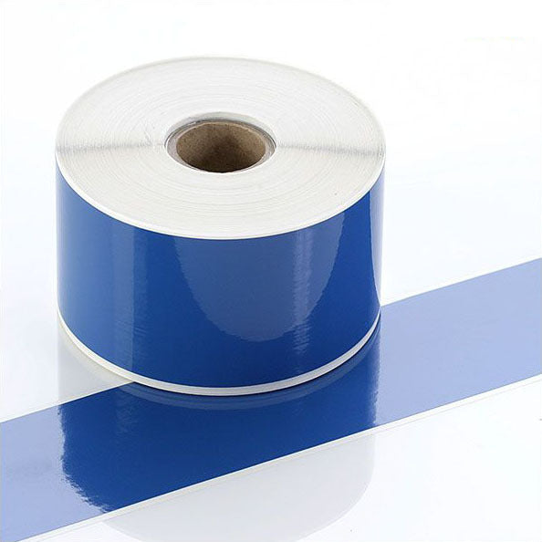 Q-V050BU - Blue Continuous Vinyl Rolls - Permanent Adhesive - 50mm wide - Labelzone