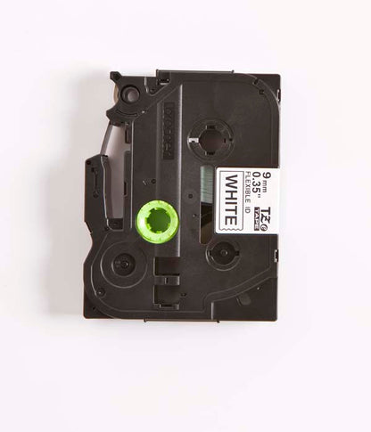Brother TZ-FX221 - 9mm Black on White Flexi Tape - Labelzone