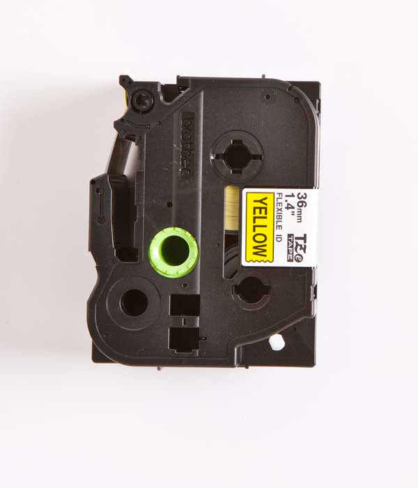 Brother TZ-FX661 - 36mm Black on Yellow Flexi Tape - Labelzone