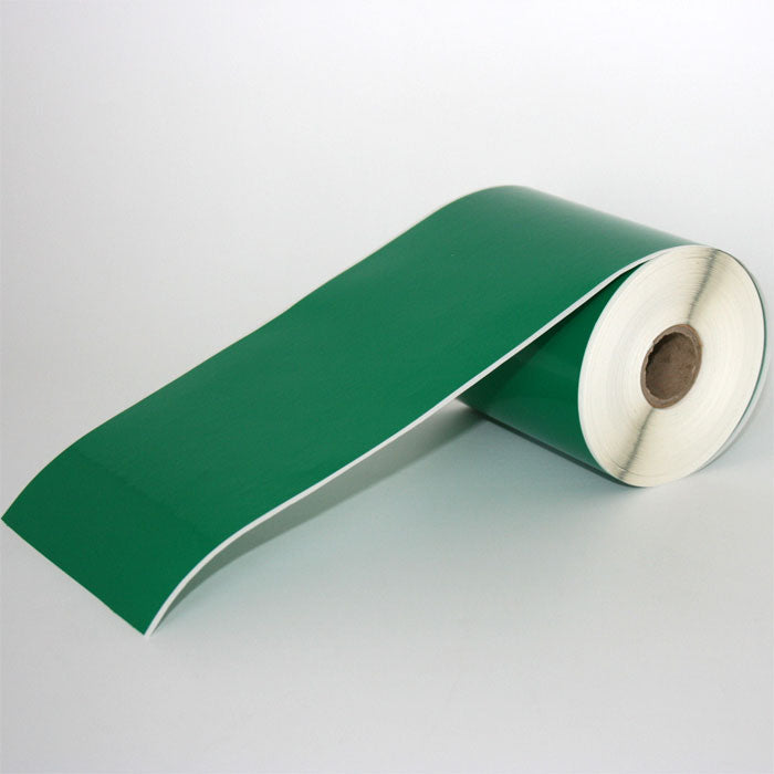 Q-V100GN - Green Continuous Vinyl Rolls - Permanent Adhesive - 100mm wide - Labelzone