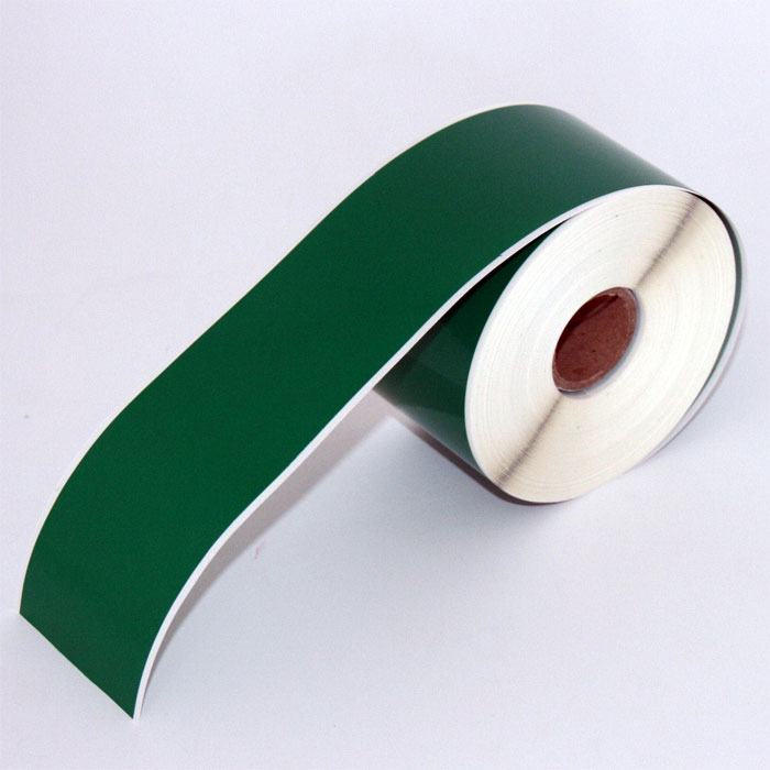 Q-V050GN - Green Continuous Vinyl Rolls - Permanent Adhesive - 50mm wide - Labelzone