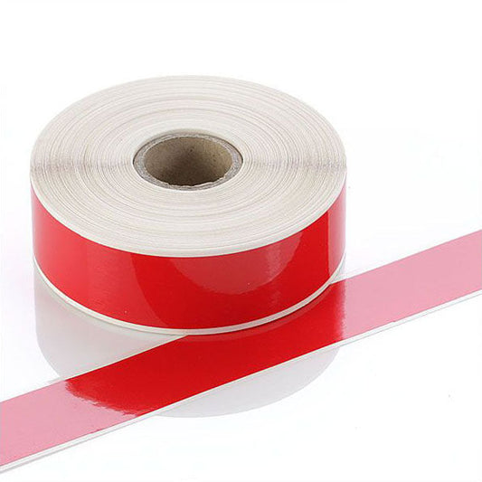 Q-V025RD - Red Continuous Vinyl Rolls - Permanent Adhesive - 25mm wide - Labelzone