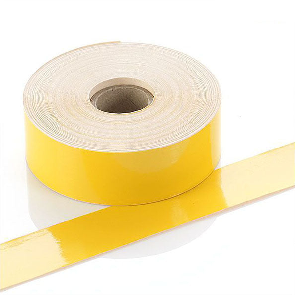 Q-V025YW - Yellow Continuous Vinyl Rolls - Permanent Adhesive - 25mm wide - Labelzone