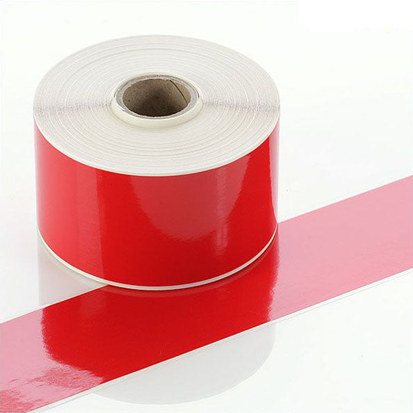 Q-V050RD - Red Continuous Vinyl Rolls - Permanent Adhesive - 50mm wide - Labelzone
