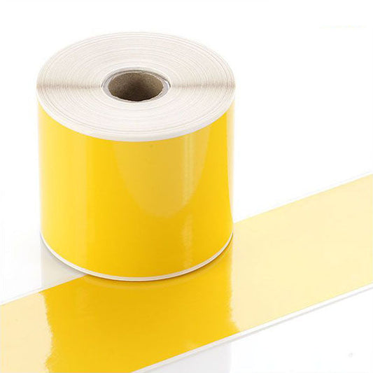 Q-V075YW - Yellow Continuous Vinyl Rolls - Permanent Adhesive - 75mm wide - Labelzone