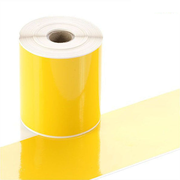 Q-V100YW - Yellow Continuous Vinyl Rolls - Permanent Adhesive - 100mm wide - Labelzone