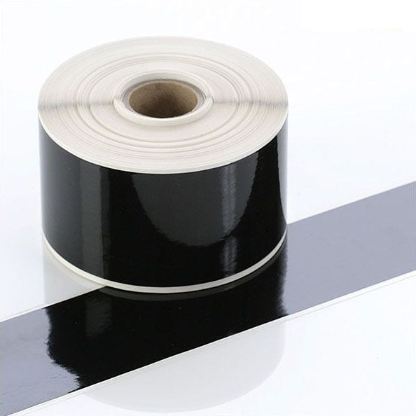 Q-V025BK - Black Continuous Vinyl Rolls - Permanent Adhesive - 25mm wide - Labelzone